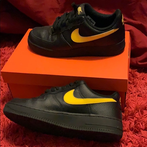 yellow and black air force ones